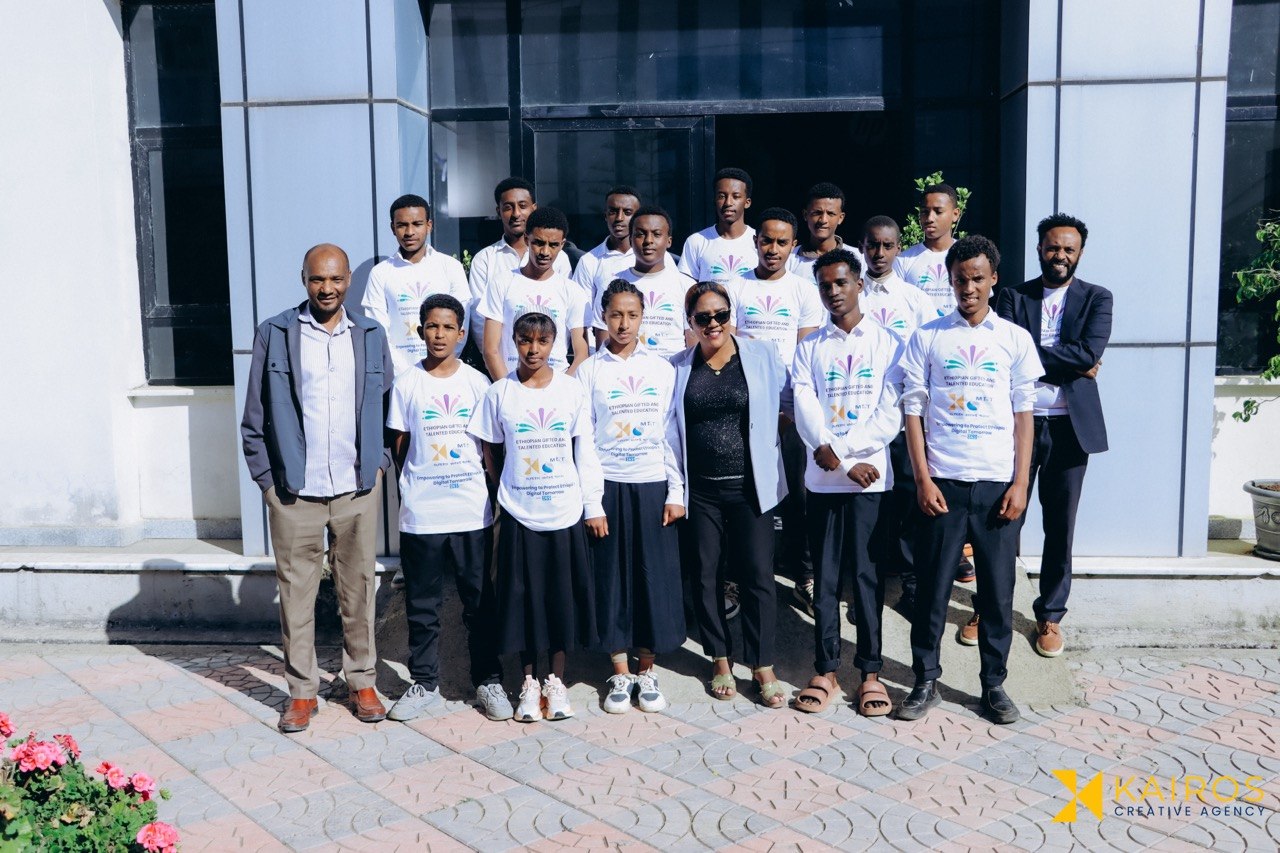 Students and mentors at the Burayu cybersecurity program